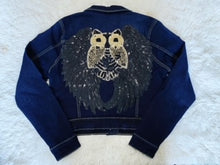 Load image into Gallery viewer, JEAN JACKET OWL AND WINGS
