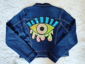 JEAN JACKET SEQUIN EYE